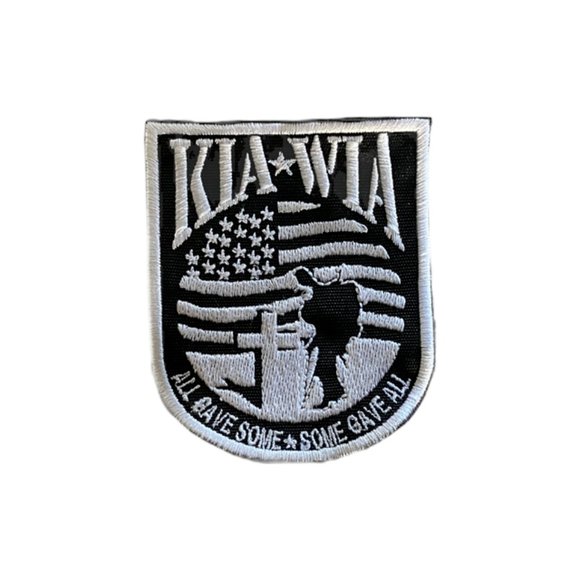 KIA-WIA patch Killed in Action Wounded in Action patch WHITE with velcro - Picture 3 of 3